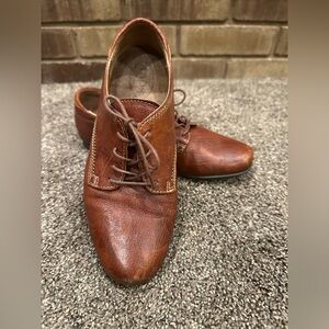 Taos Ideal Oxfords Brown Leather Lace-Up Shoes Size 37